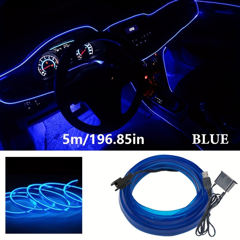 Car Interior LED Strip Flexible Neon Light Universal Auto Ambient Lamp 12V