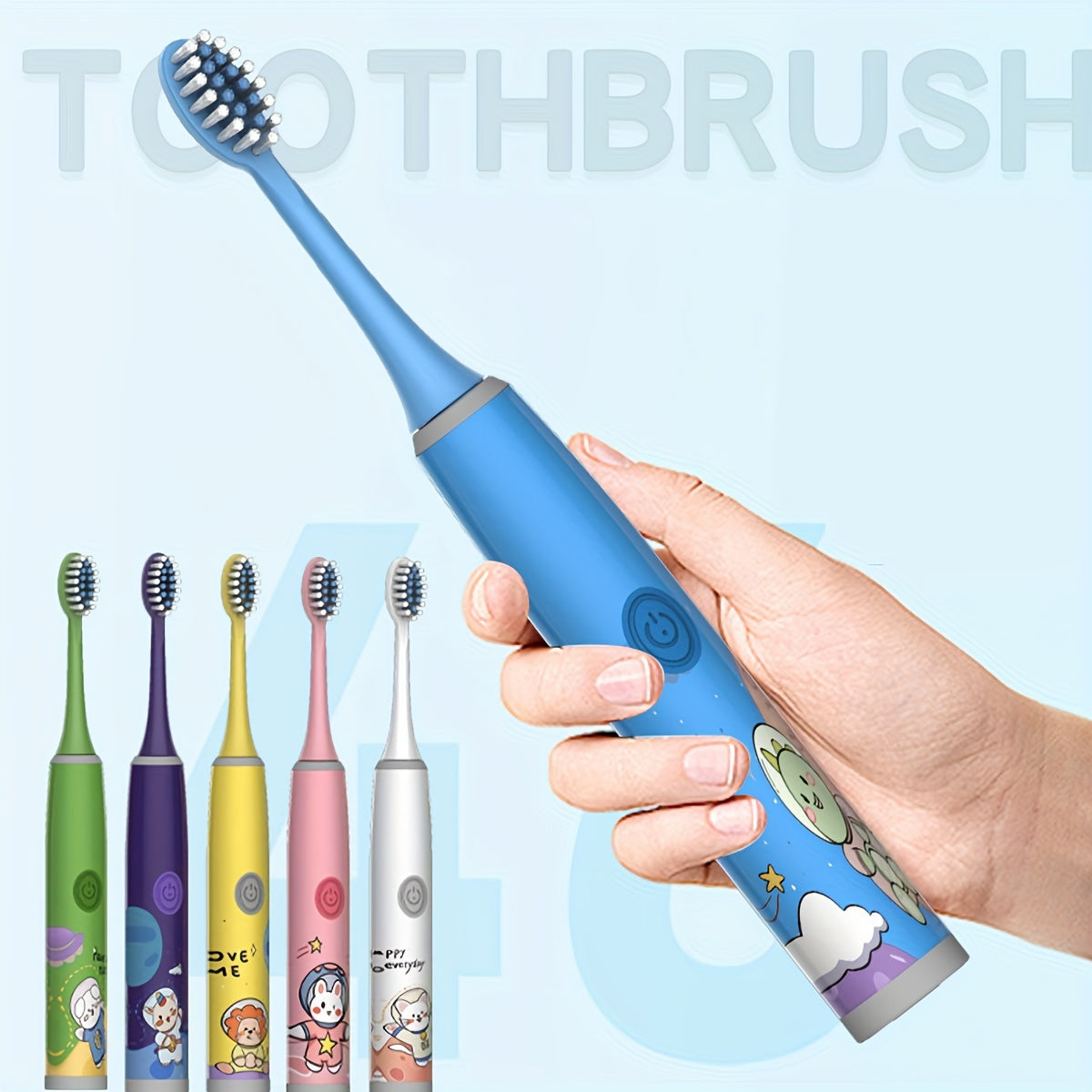 Children's Electric Toothbrush Set with Replaceable Brush Heads for Kids Age 3+