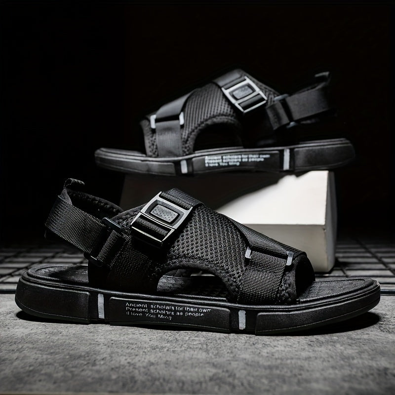 Sandalias de tela ajustables para hombre con hebilla para exteriores, casuales, acuáticas y de playa