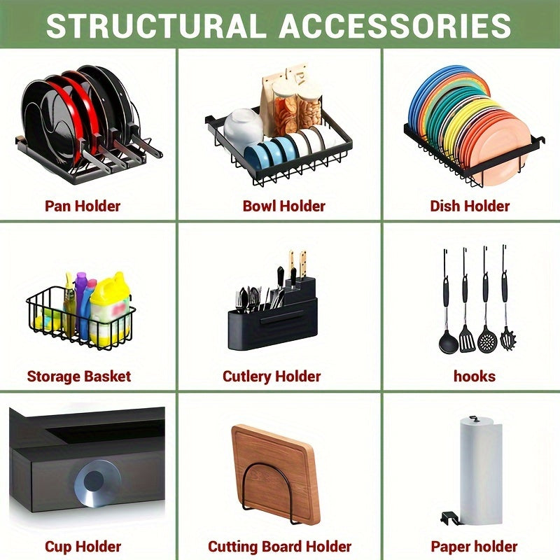 Stainless Steel Over Sink Dish Rack with Utensil Holder and Plate Storage