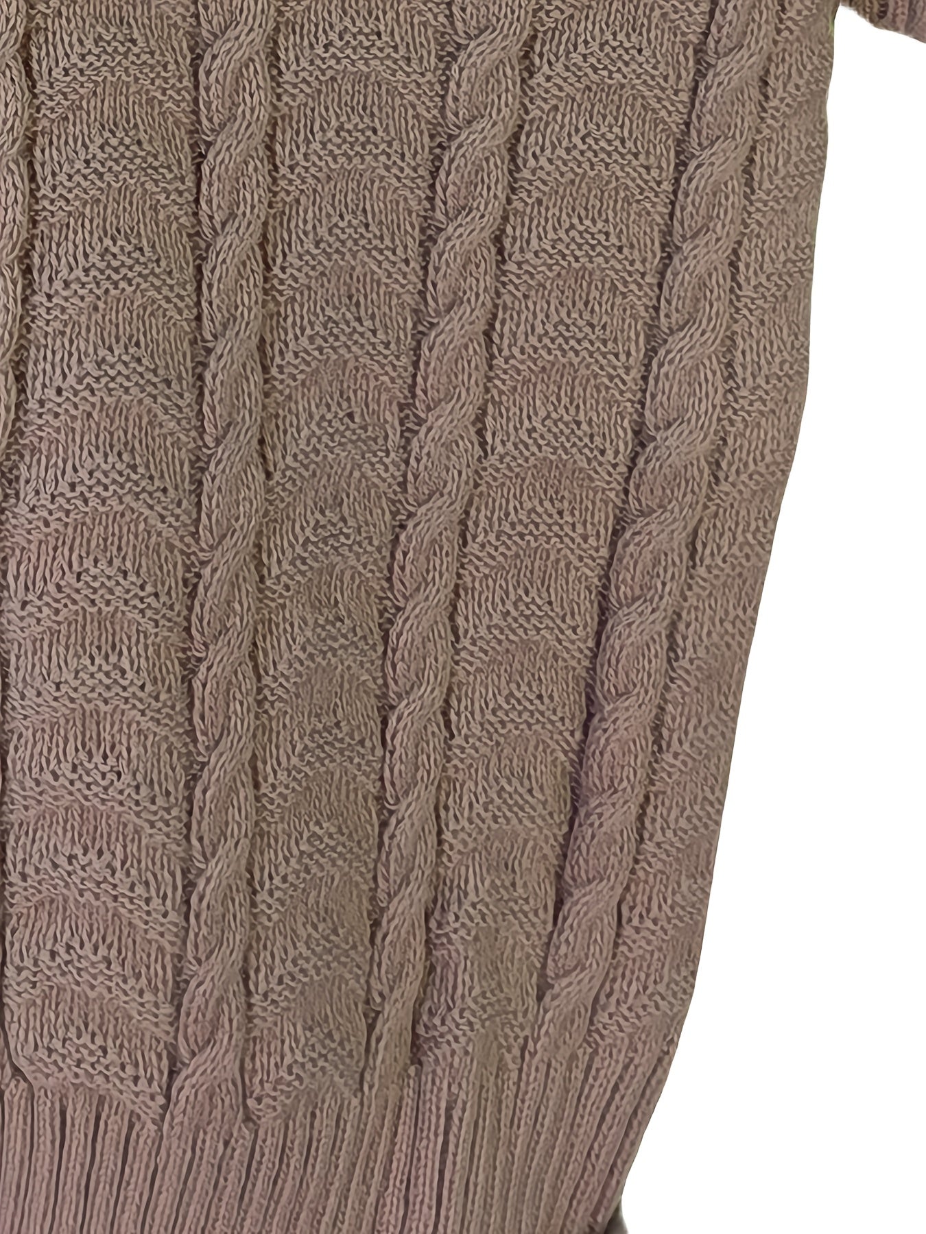 Plus-Size Cable Knit Cardigan for Women Long Sleeve Open Front Pockets Fall Winter