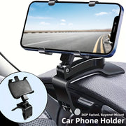Adjustable Car Phone Mount for Dashboard, Rotates and Secures Smartphone