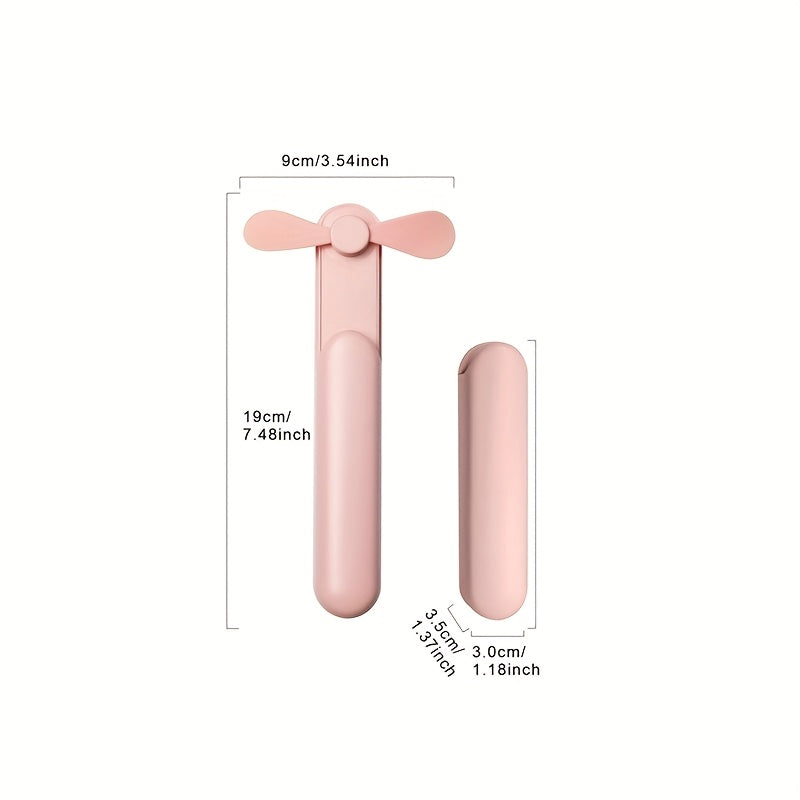 Foldable Mini Fan Portable Rechargeable USB Handheld Fan in Pink