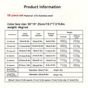 18-Piece Non-Stick Cookware Set with Pots Pans and Lids