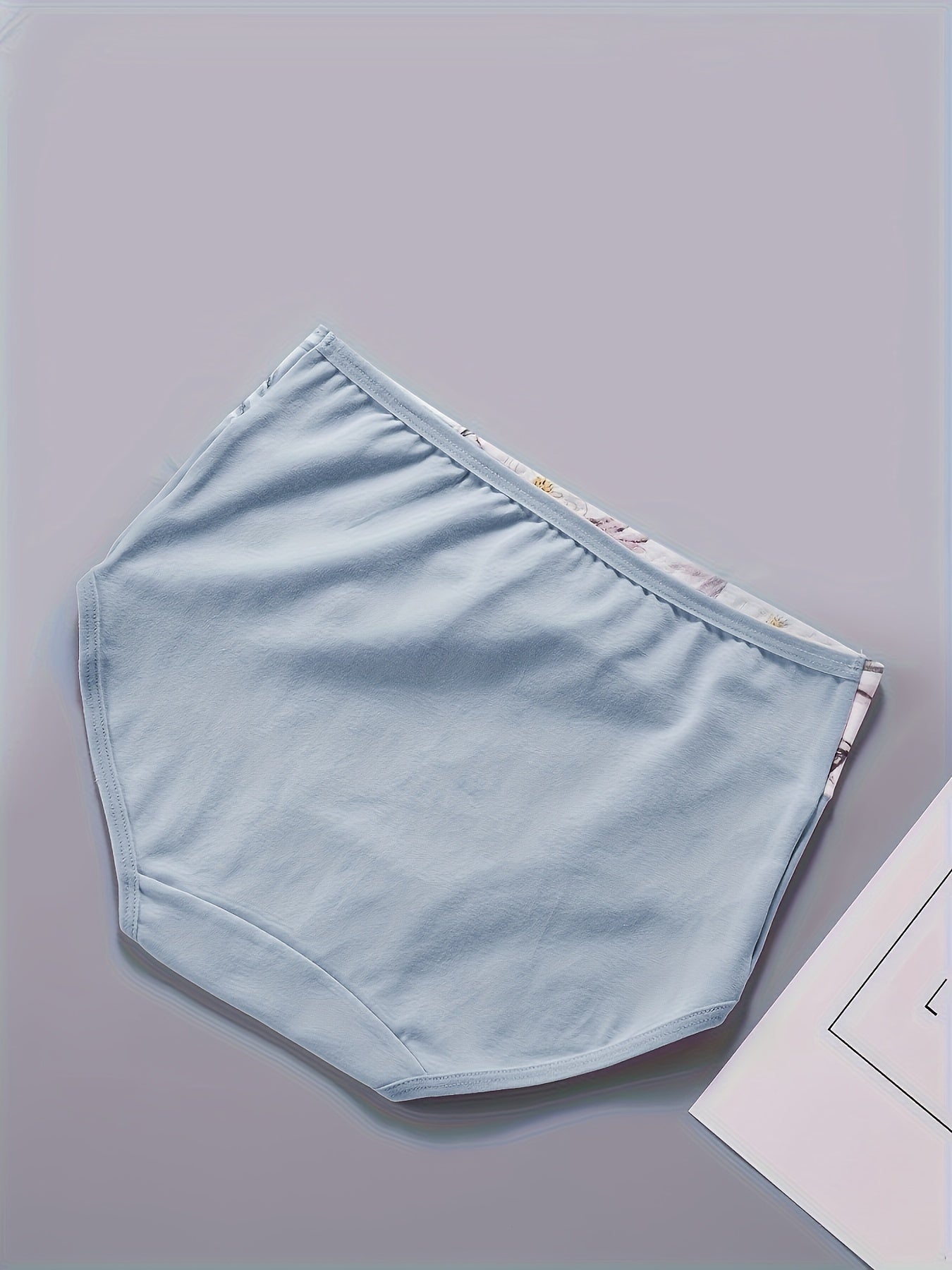 Women's Floral Colorblock Seamless Briefs Set 4 Pack Breathable Stretchy Cotton Underwear