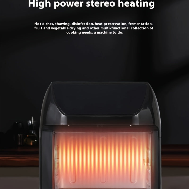 1200ml zanglamaydigan po'latdan yasalgan havo frayer, shaffof oynali LED displey bilan, yopishmaydigan savat