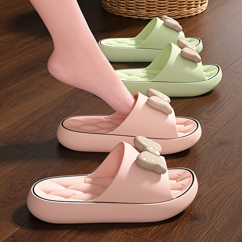 Women Soft Cotton Slip-On Slippers with Thick Soles for Bathroom Beach and Home