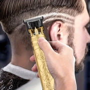 Cortapelos eléctrico para hombres dorado con diseño de dragón, recargable por USB, batería de litio