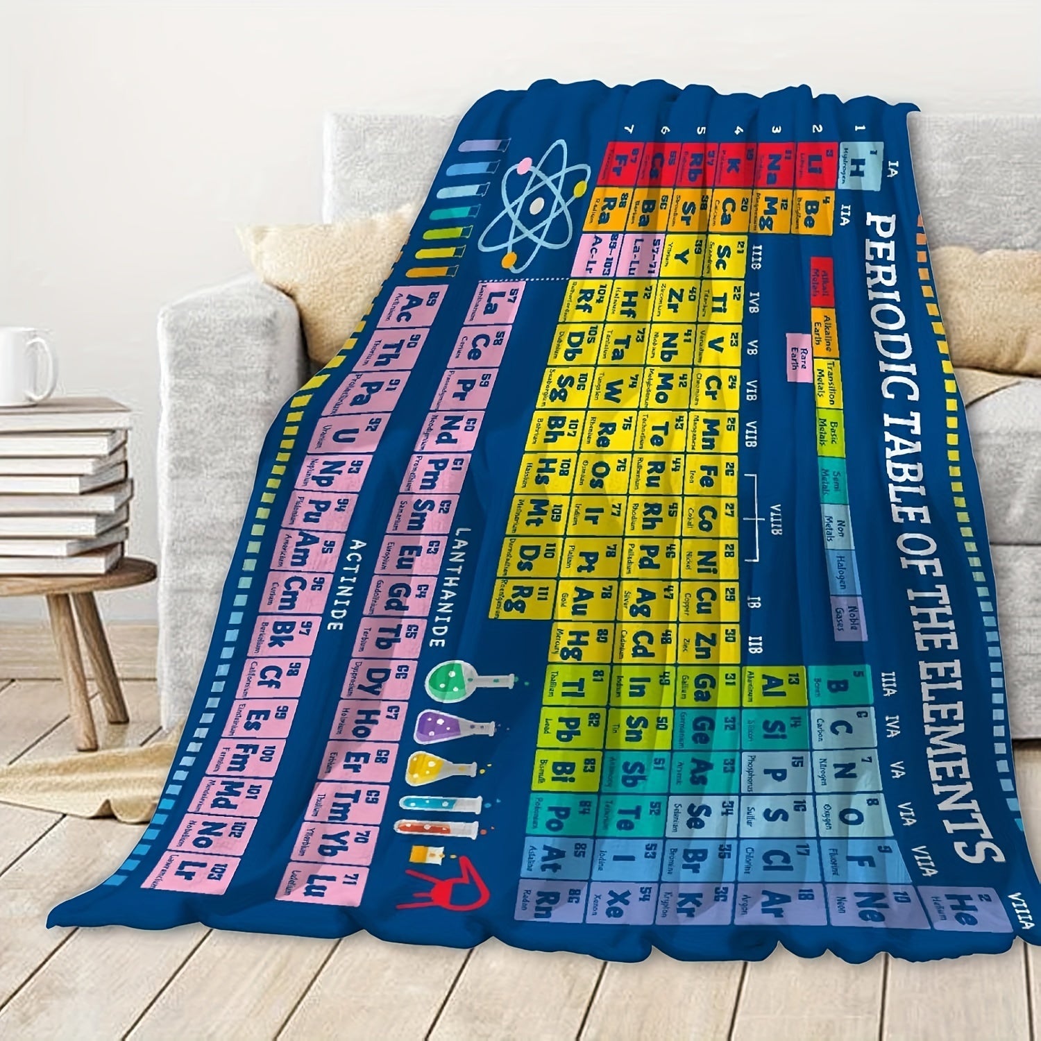 Flannel Throw Blanket for Science Lovers Soft Warm Multipurpose Home Office On-the-Go