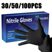 Black Nitrile Gloves Pack of 30 50 or 100 for Cleaning, Nail Care, and Pet Grooming