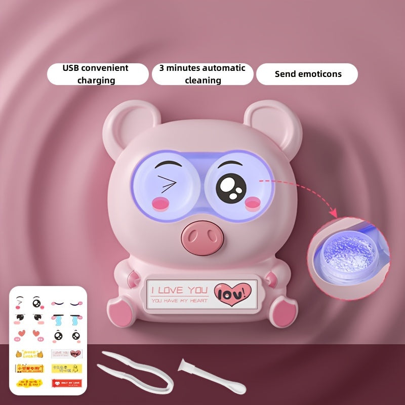 Portable USB Rechargeable Contact Lens Cleaner with UV Sterilization and Vibration Wash