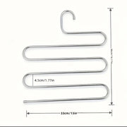 5-qavatli zanglamaydigan po'latdan yasalgan shim tutqich, S-shaklidagi sirpanchiq bo'lmagan shkaf tashkilotchisi, jinslar va shimlar uchun