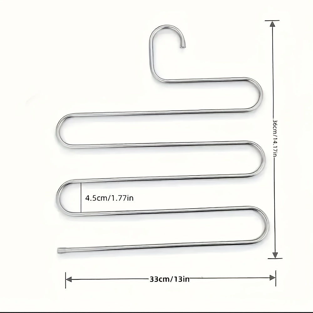 5-qavatli zanglamaydigan po'latdan yasalgan shim tutqich, S-shaklidagi sirpanchiq bo'lmagan shkaf tashkilotchisi, jinslar va shimlar uchun