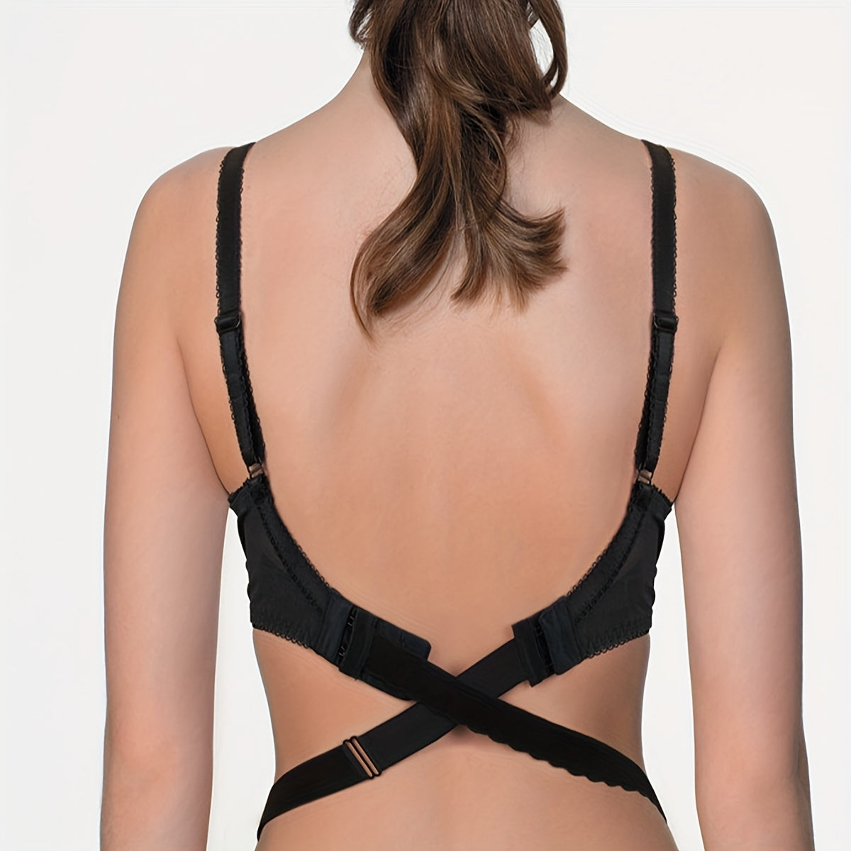 Backless Bra with Adjustable Invisible Shoulder Straps and Conversion Belt