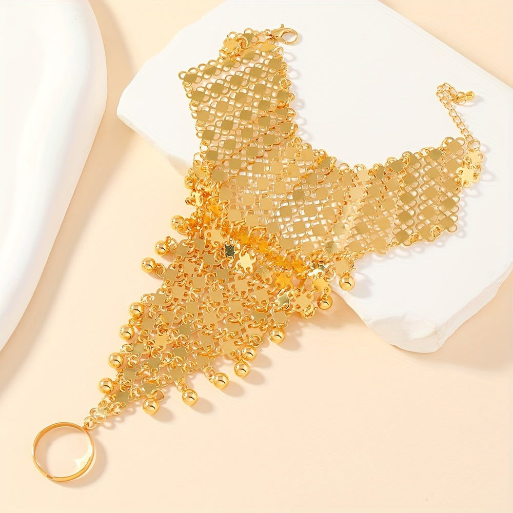 Boho-Chic Dunhuang Inspired Iron Ring and Bracelet Set Handmade Jewelry for Women