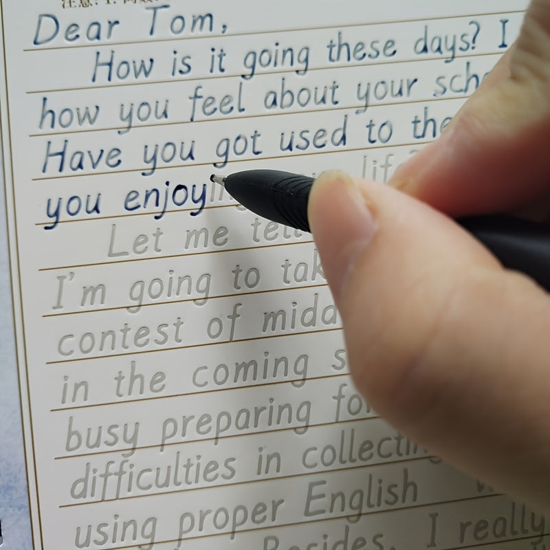 Calligraphy Practice Set for Teens and Adults with Notebook Pen Refills and 3D Groove Holder