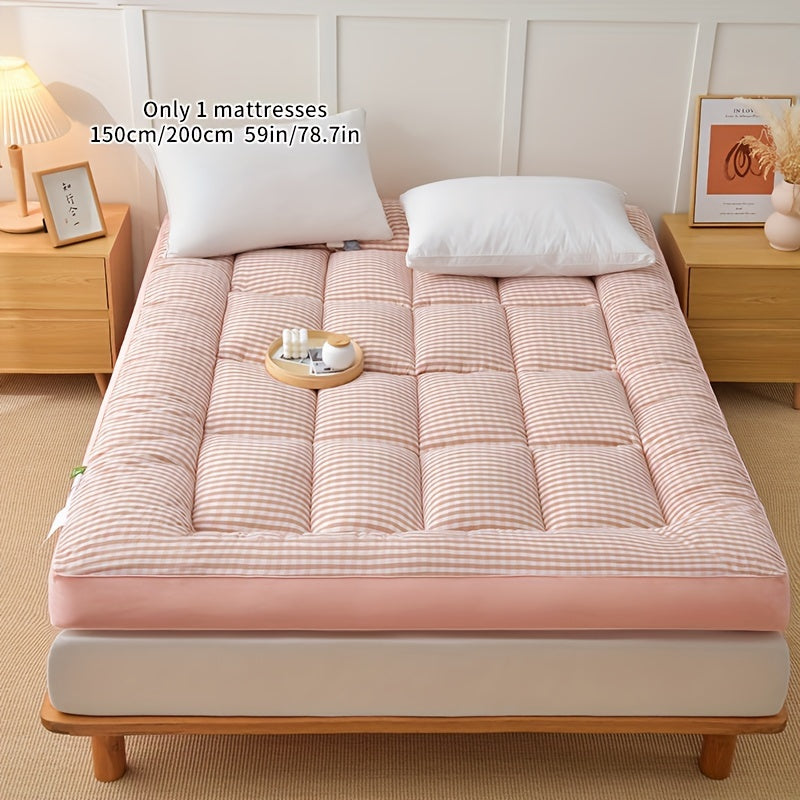 Black Polyester Mattress Topper 6-8cm Deep Pocket Stain-Resistant Washable