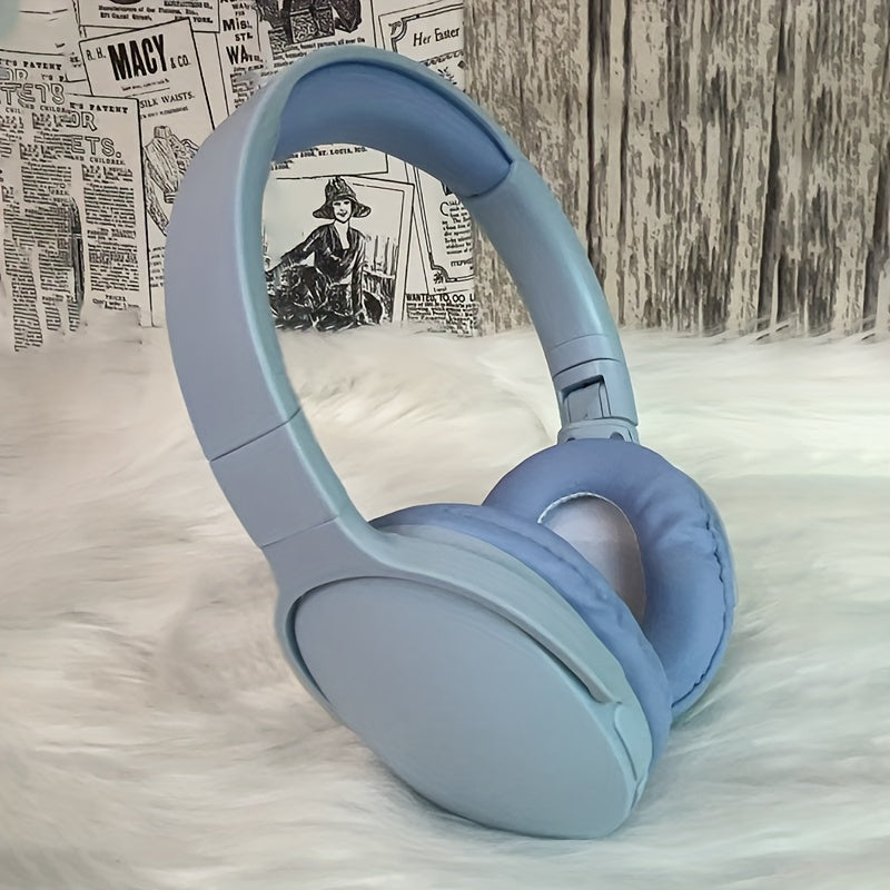 Foldable Wireless Earphones with Leather Design Noise-Isolating Bluetooth Headphones for Tablets PCs TVs Phones