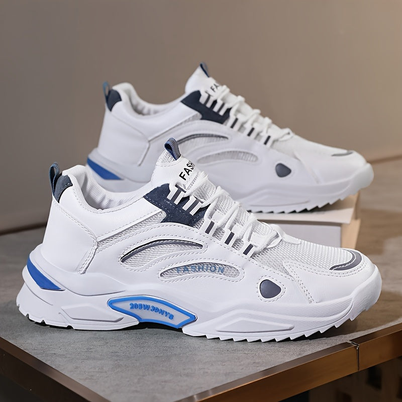 Men's Low Top Lace-Up Platform Sneakers Rubber Sole Casual Street Shoes