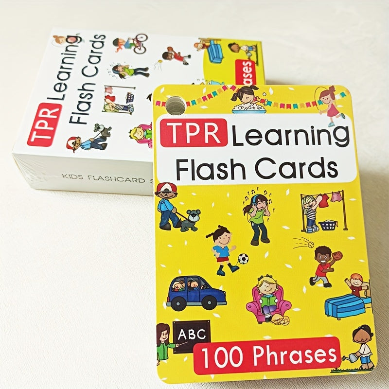 English Language Learning Flash Cards for Children Ages 4-12 50 Pack Educational Vocabulary Phrases