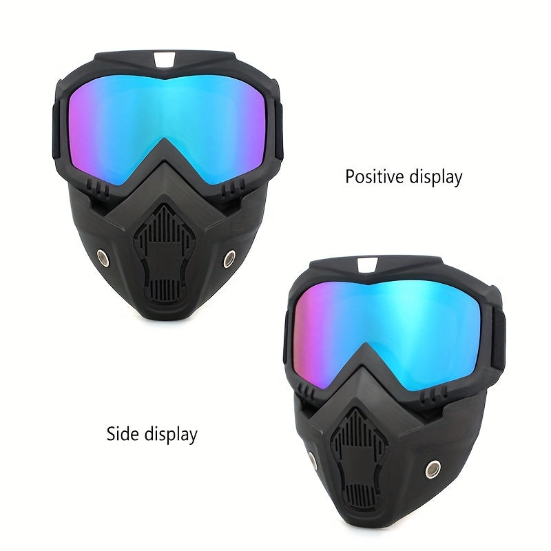 Full Face HD Transparent Windproof Sandproof Welding Protective Goggles with Mask