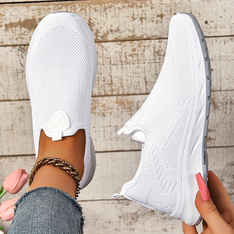 Women's Slip-On Sneakers Breathable Knit Mesh Lightweight Cushioned Comfort