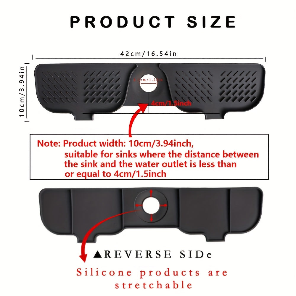 Silicone Sink Accessories Set Including Splash Pad Faucet Pad Drain Pad and Handle Drip Tray for Kitchen and Bathroom