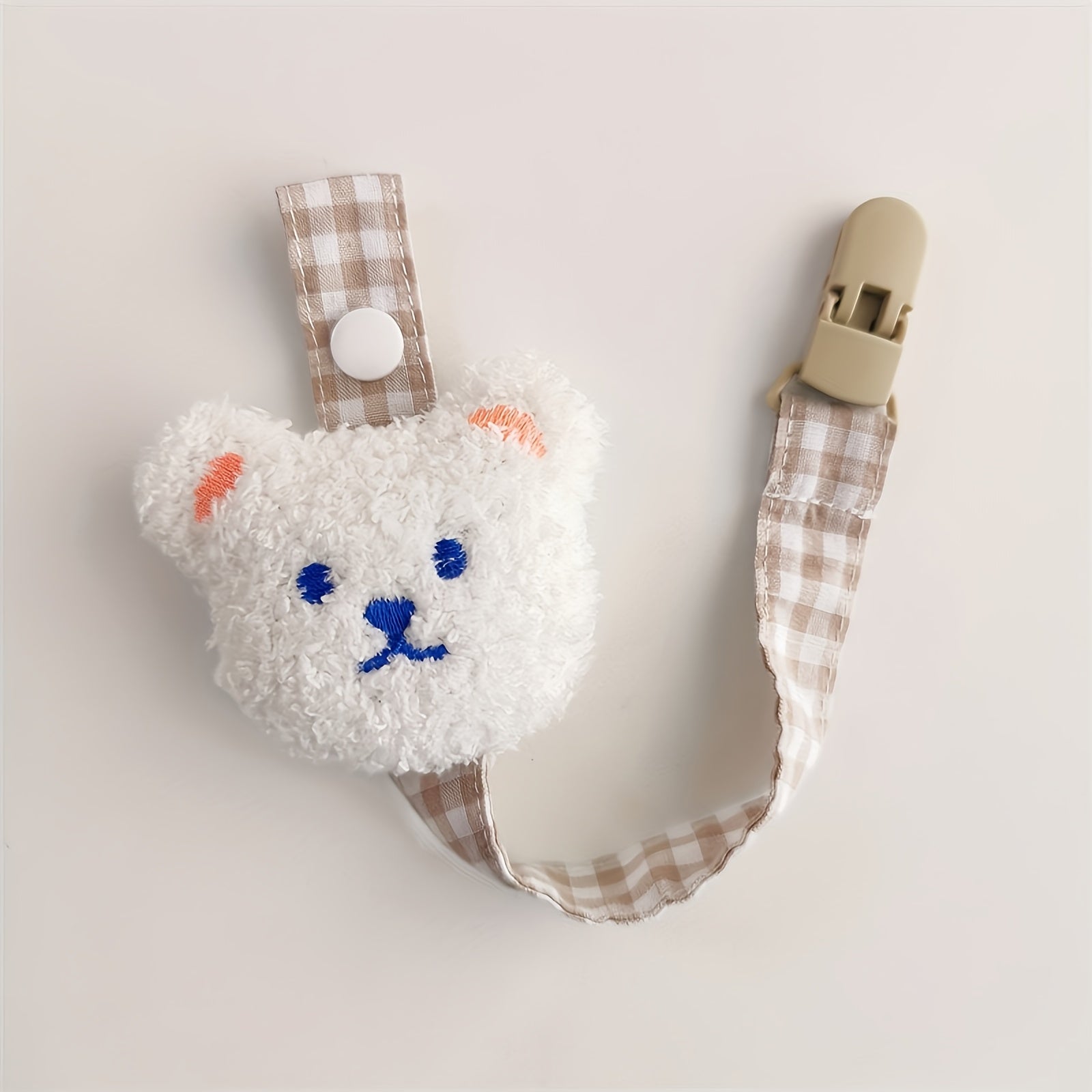Baby Pacifier Clip for Newborns Cute Bear Design Universal Diameter Mixed Color