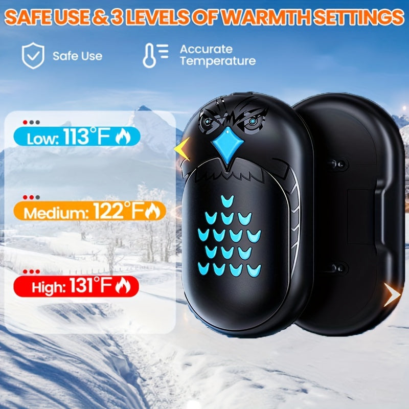 Portable USB Rechargeable Double-Sided Hand Warmer for Camping and Winter Sports