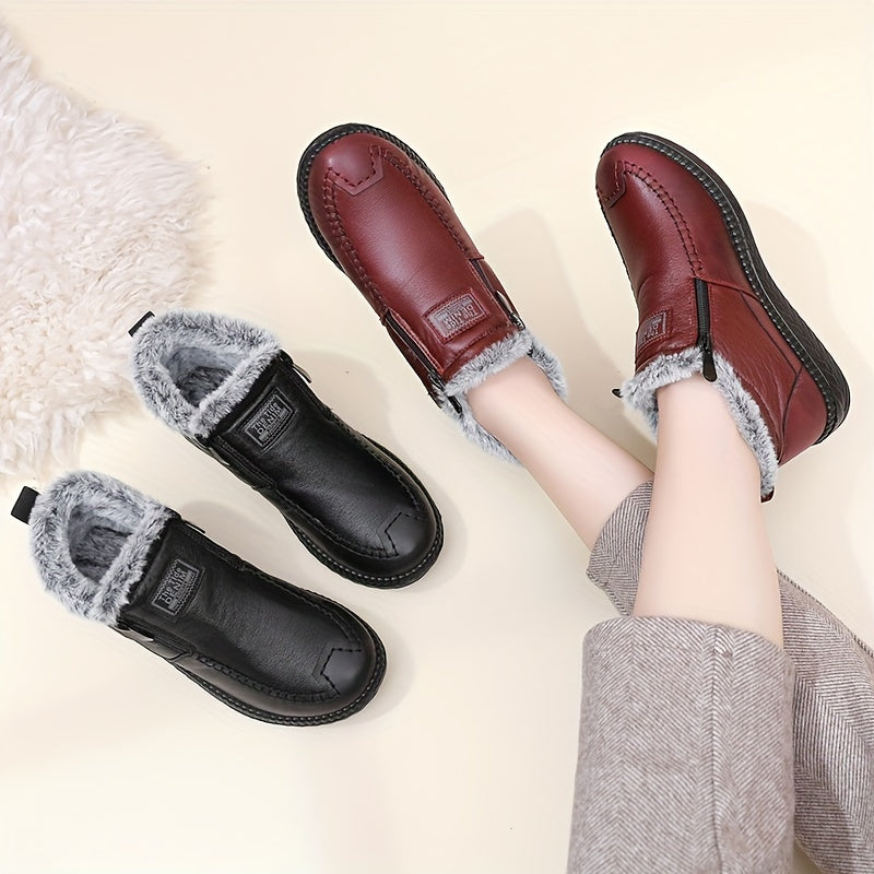 Women's Winter Boots Synthetic Faux Slip-Resistant Cushioned Warm Black