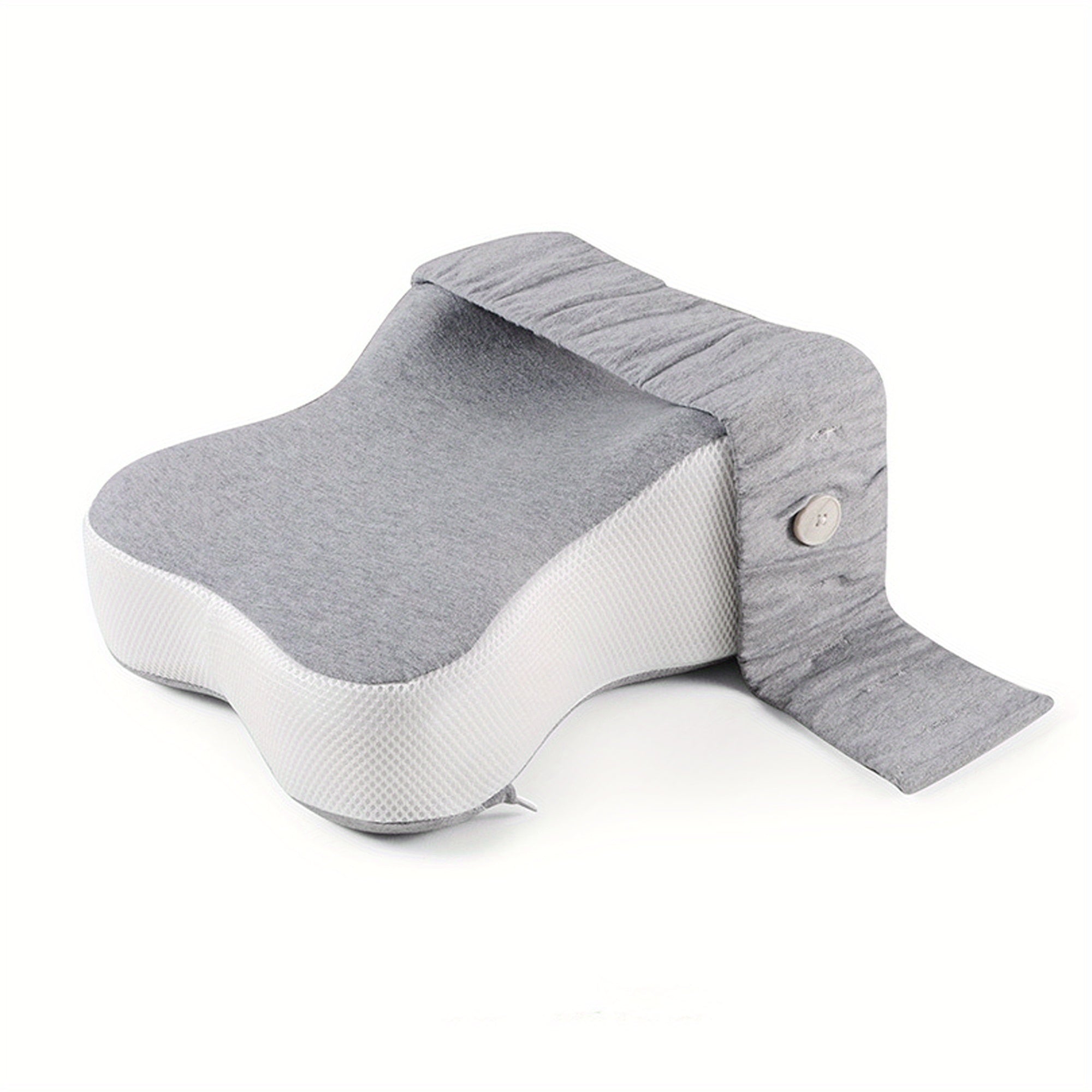 Memory Foam Knee Pillow for Side Sleepers with Strap for Back and Knee Pain Relief