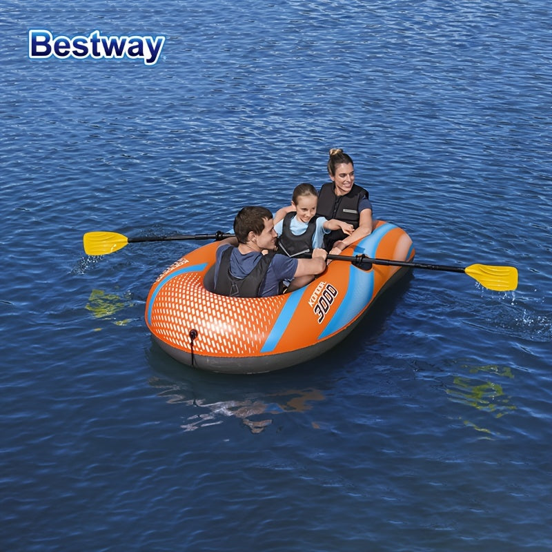 Inflatable Kayak for 1-3 People with Fast Inflation System and Rudder Orange PVC