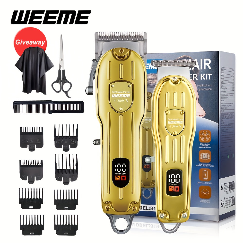 2pcs Electric Hair Clipper Kit for Men Cordless Rechargeable Trimmer