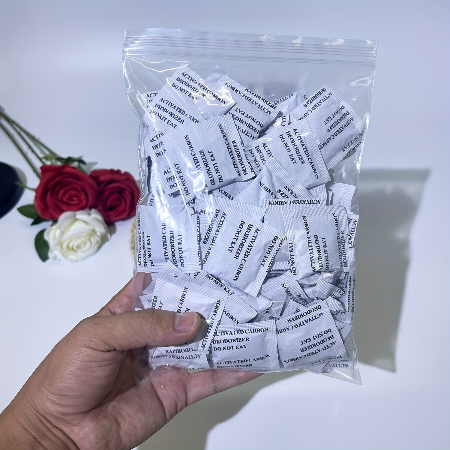 100-Pack Activated Carbon Air Purification Bags for Odor Removal in Home Car Wardrobe