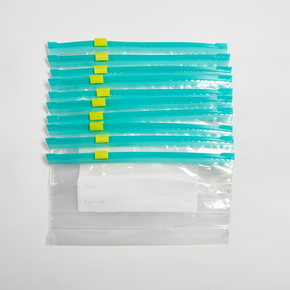 10 Transparent PE Storage Bags with Sliding Rope Seal for Food Refrigerator Freezer