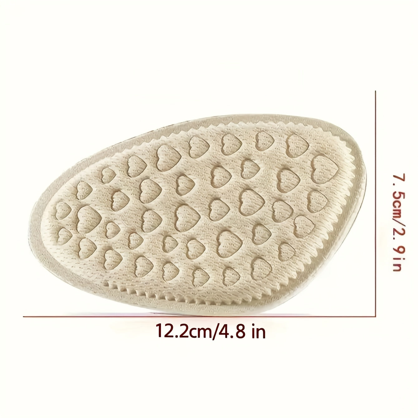 Unisex Memory Foam Insoles with Heart Pads Non-Slip Breathable Black Beige Pink