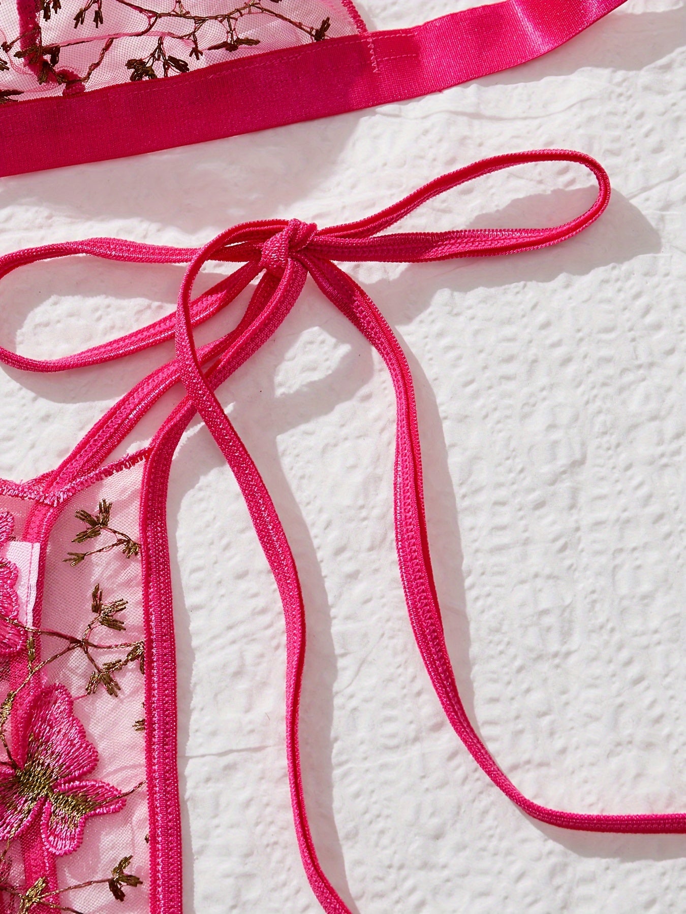 Women's Lingerie Set with Butterfly Pattern and Thin Shoulder Straps