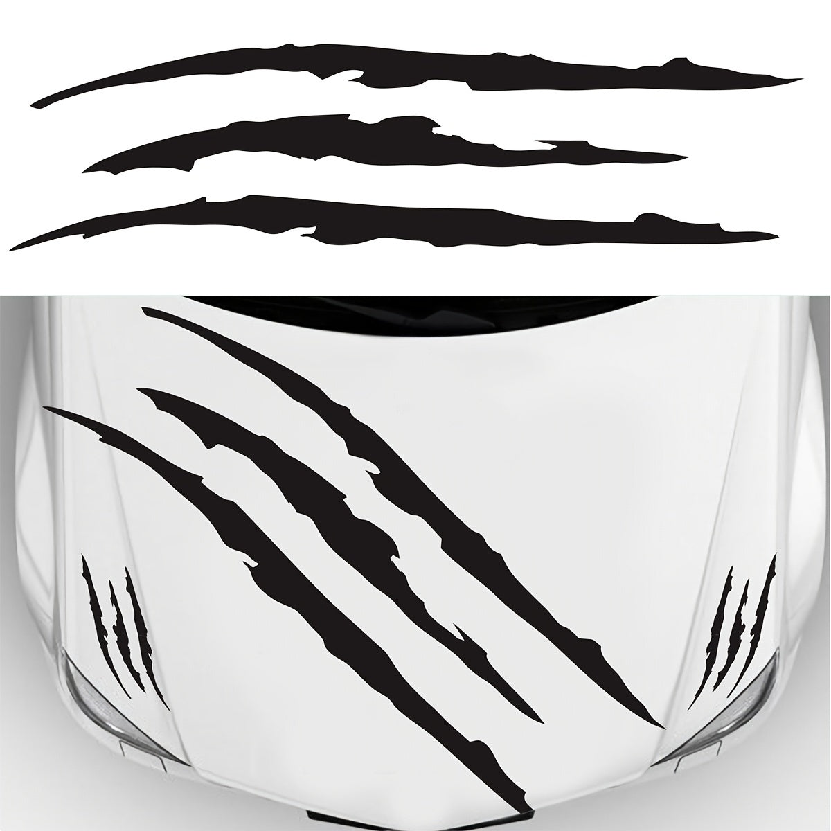 3 piezas de calcomanías de marcas de garras en vinilo negro para coches, accesorios automotrices