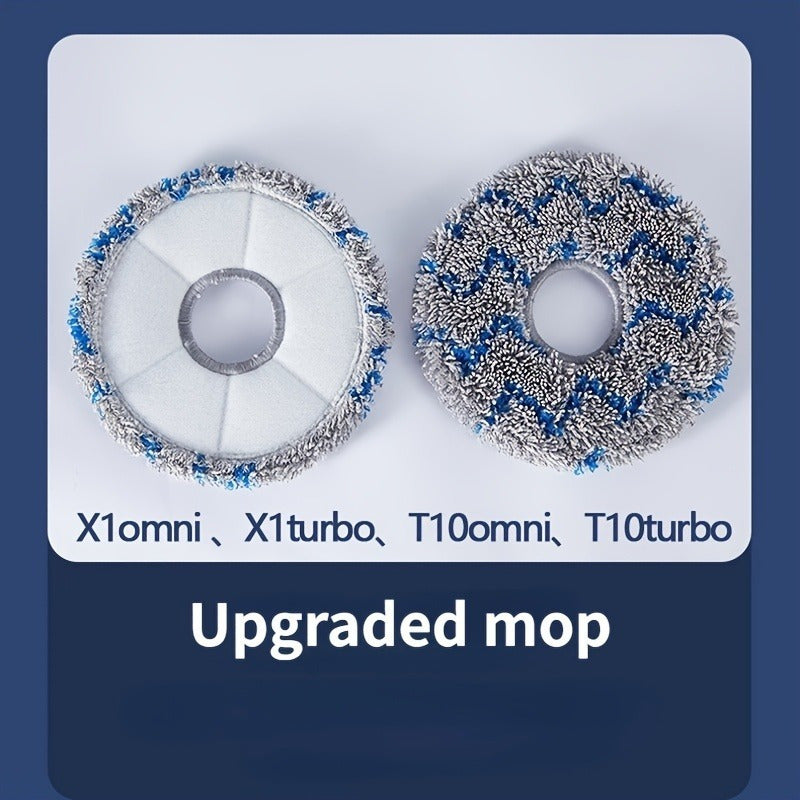 Ecovacs T10 TURBO Deebot X1 OMNI / X1 TURBO changyutgich qismlari bilan mos keladi, ushbu to'plam 6 ta yuviladigan mop matolarini o'z ichiga oladi.