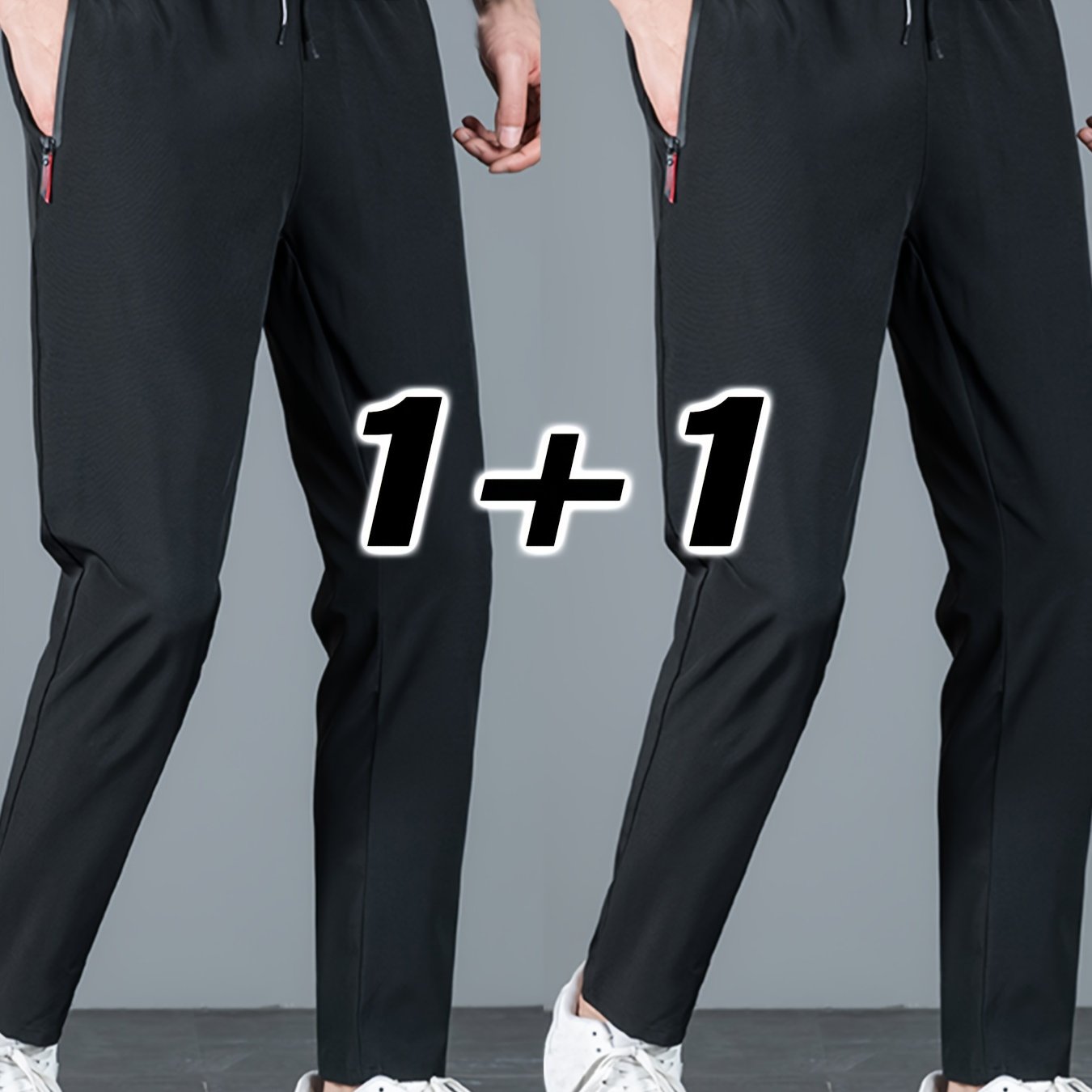 Men's Casual Pants Lightweight Breathable Quick Dry Sports Pants Set of Two