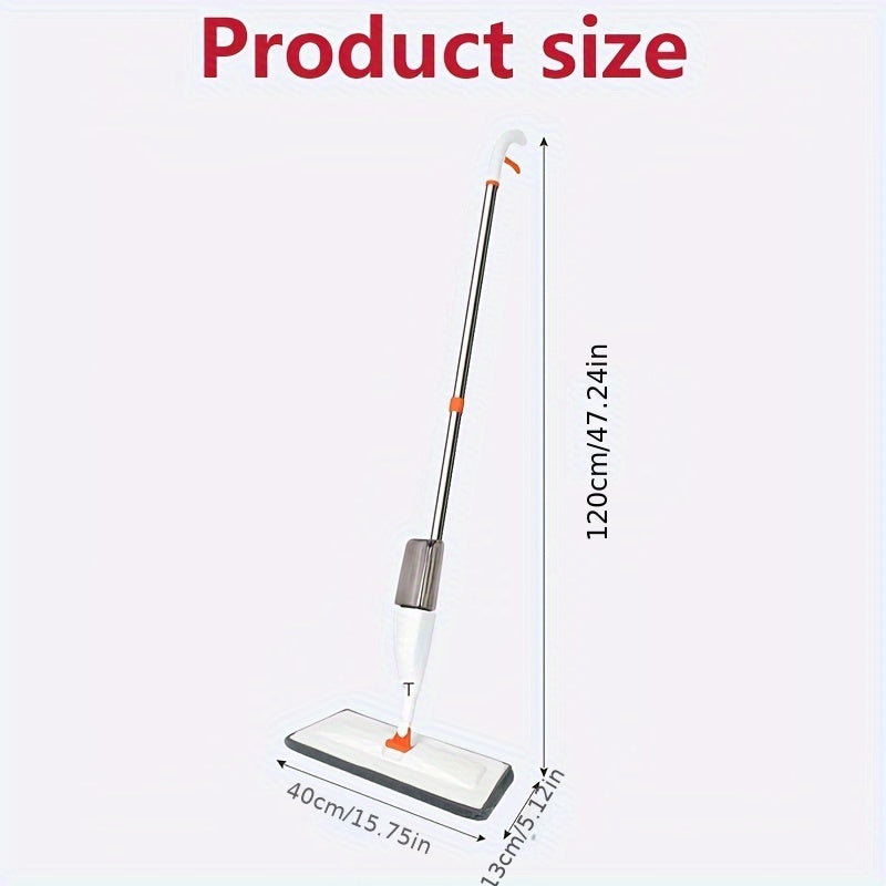Stainless Steel Spray Mop with Reusable Microfiber Pad for Floor Cleaning