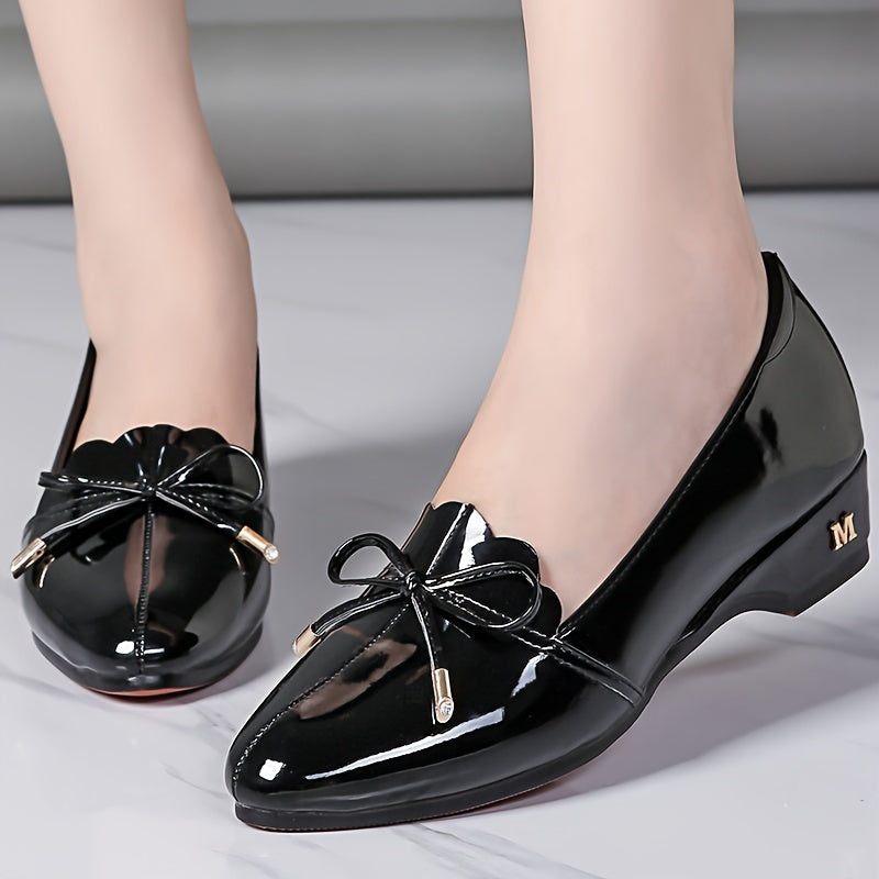 Women's Wine Red Casual Shoes with Low Thick Heels Wedges for Women 35-60