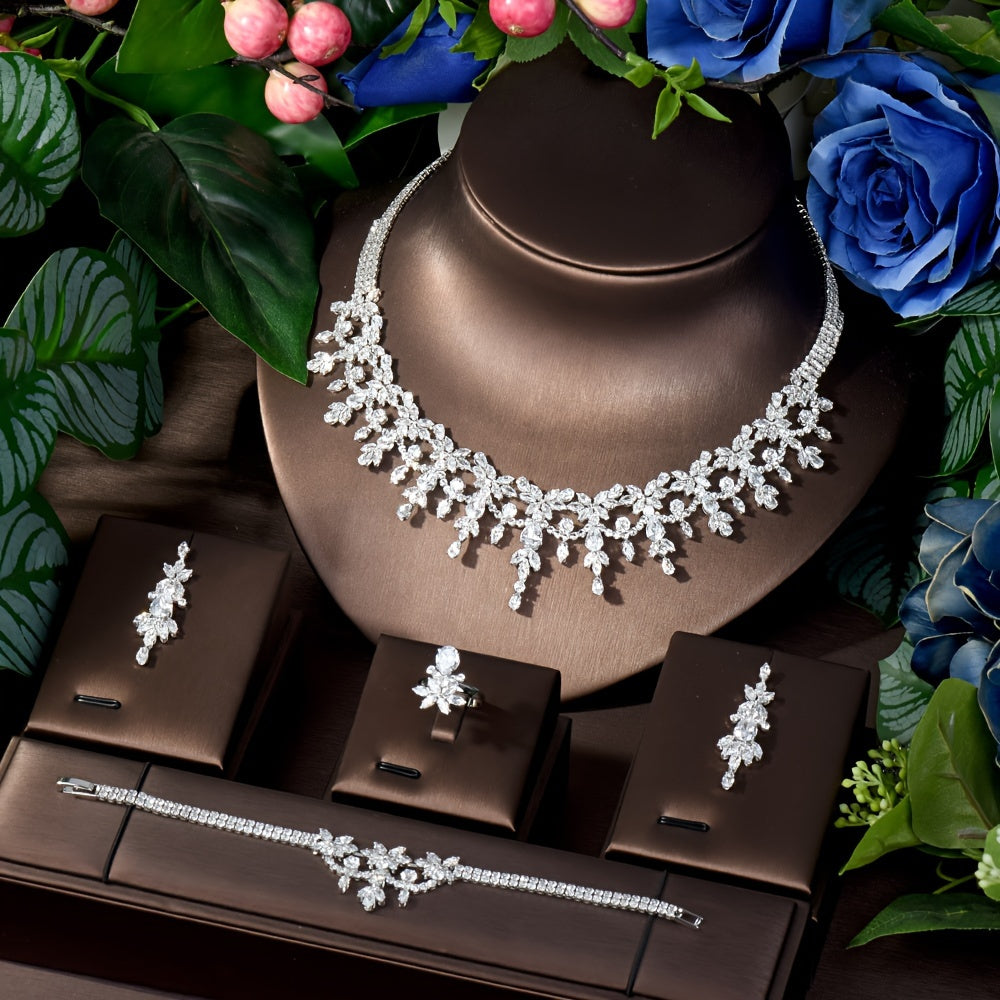 Luxury Jewelry Set for Women with Synthetic Zirconia and Middle Eastern Style