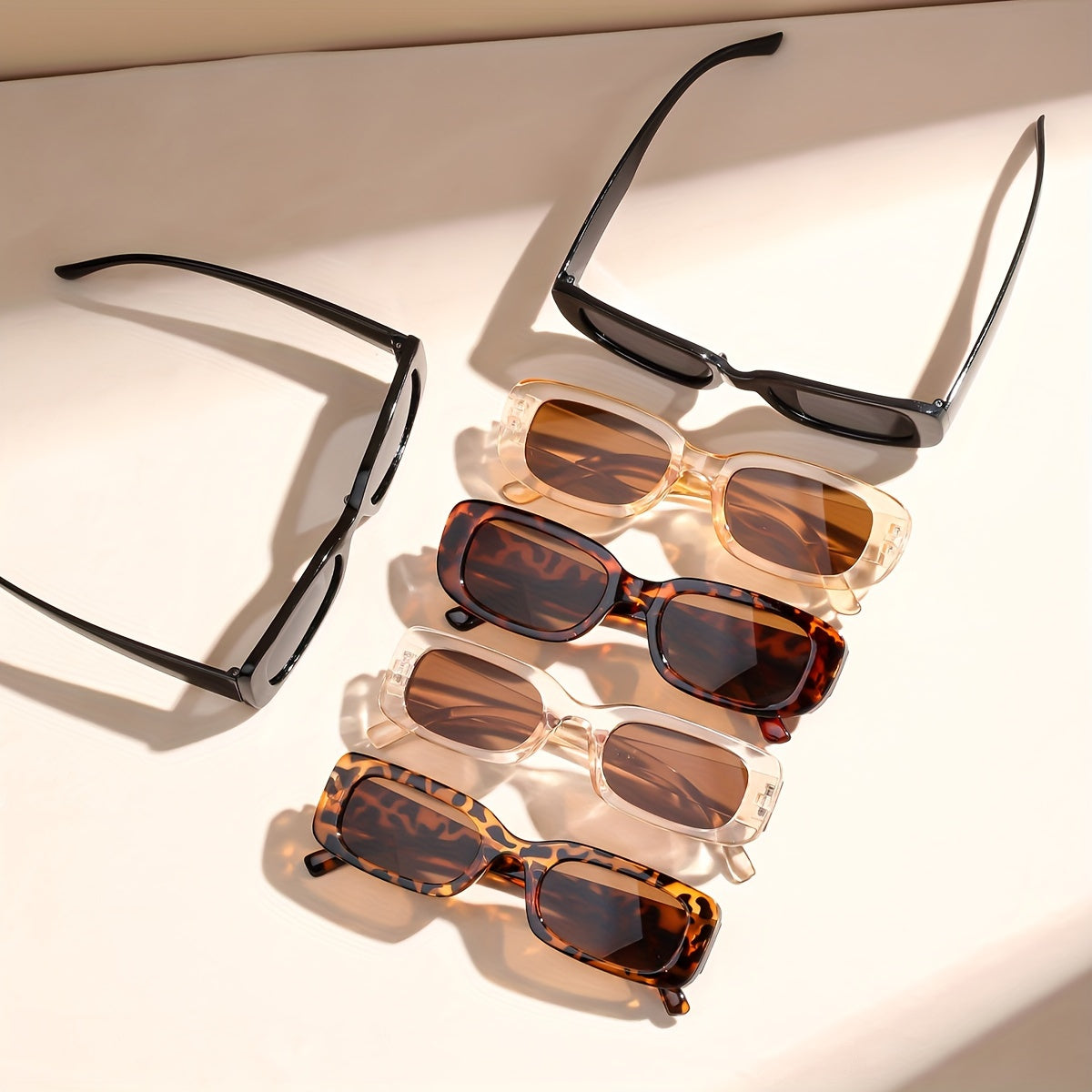 Set of 6 Women's Fashionable Square and Round Glasses with PC Frames and Anti-Reflective Lenses