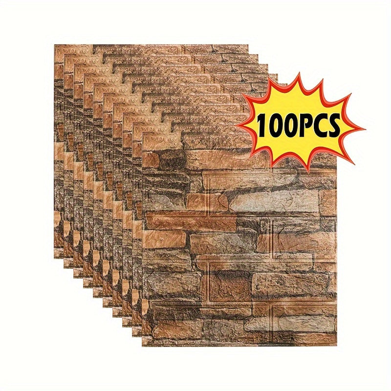 3D Stereo Brick Wall Stickers Waterproof Oilproof Self-Adhesive Indoor Decor 20 50 100 Pieces