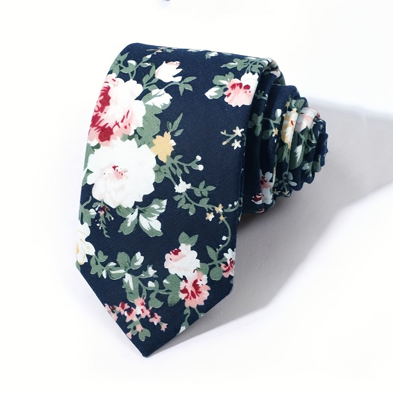 Men's Floral Print Party Tie for Formal Occasions