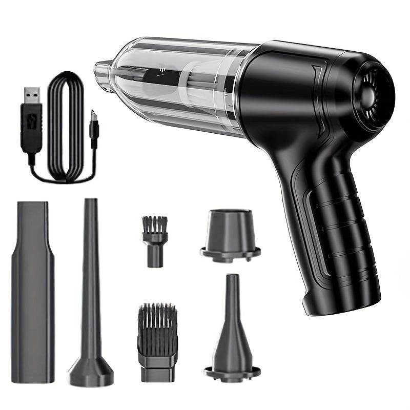 Handheld Vacuum Cleaner with Rechargeable Battery and Accessories for Home and Car