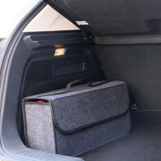 Car Interior Organizer Folding Storage Box Black Gray Car Boot Felt Cloth