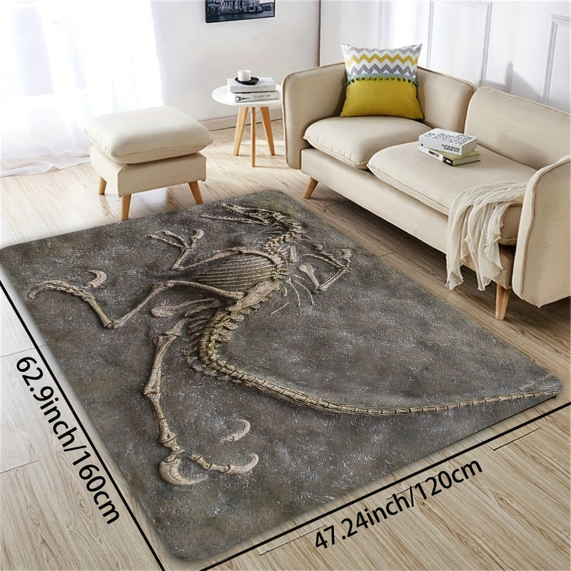 Dinosaur Fossil Area Rug Thick Soft Machine Washable Indoor Decor Mat