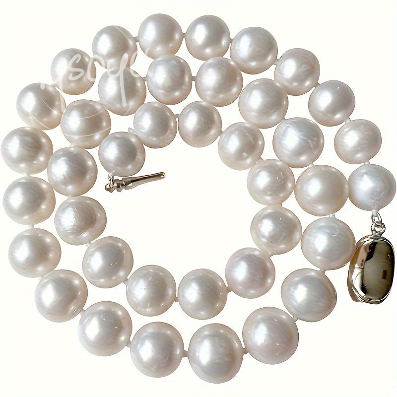 Natural Freshwater Pearl Necklace 11-13mm Large Pearls Gift Box for Women or Men